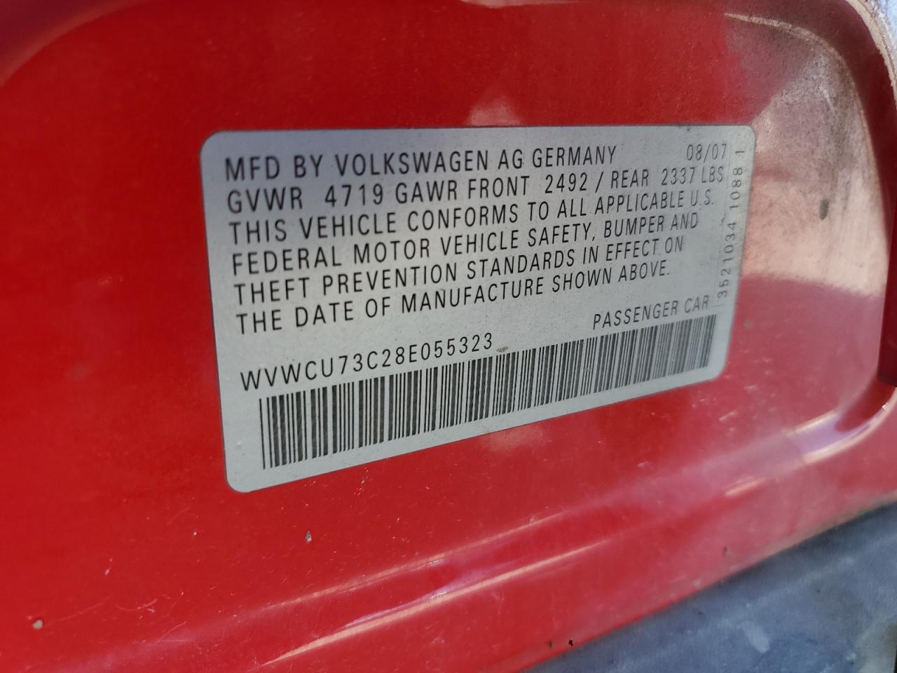 2008 Volkswagen Passat Vr6 VIN: WVWCU73C28E055323 Lot: 81438085