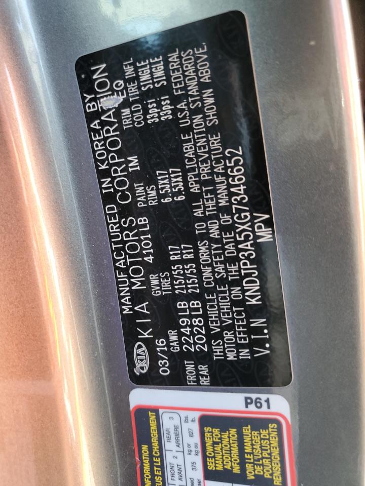 2016 Kia Soul + VIN: KNDJP3A5XG7346652 Lot: 80546025