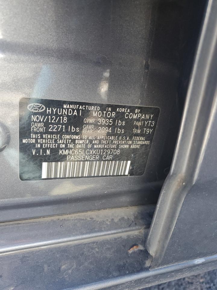 2019 Hyundai Ioniq Blue VIN: KMHC65LCXKU129708 Lot: 81239625