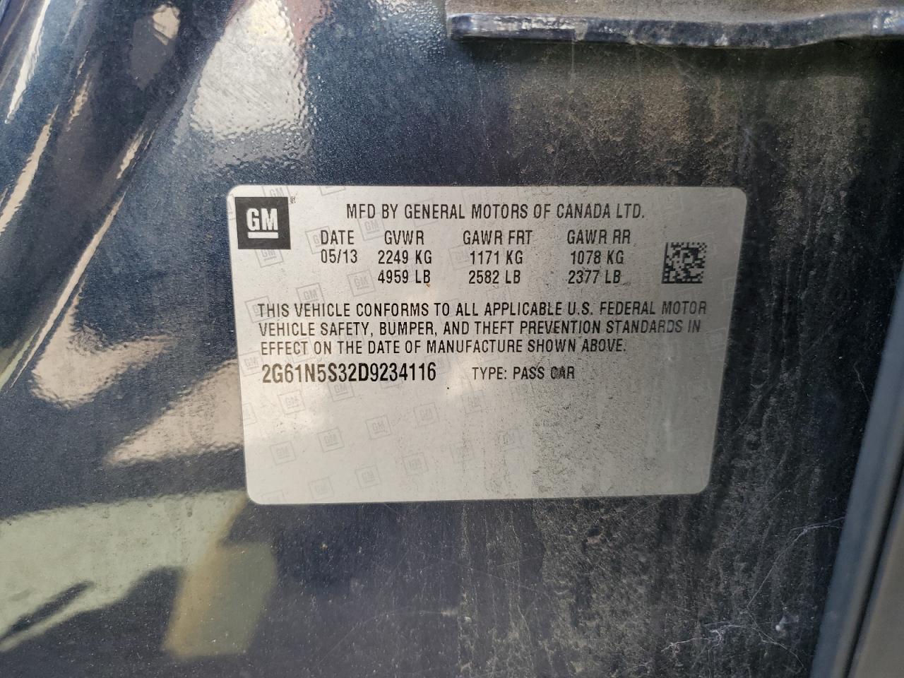 2013 Cadillac Xts VIN: 2G61N5S32D9234116 Lot: 71175605