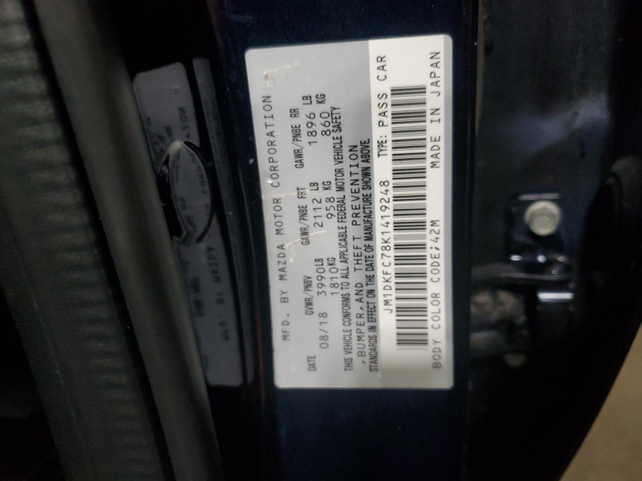 2019 Mazda Cx-3 Touring VIN: JM1DKFC78K1419248 Lot: 80804255