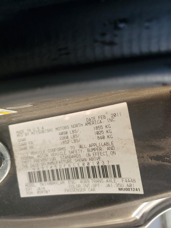 2012 Mitsubishi Eclipse Gs Sport VIN: 4A31K5DF6CE001037 Lot: 81371595