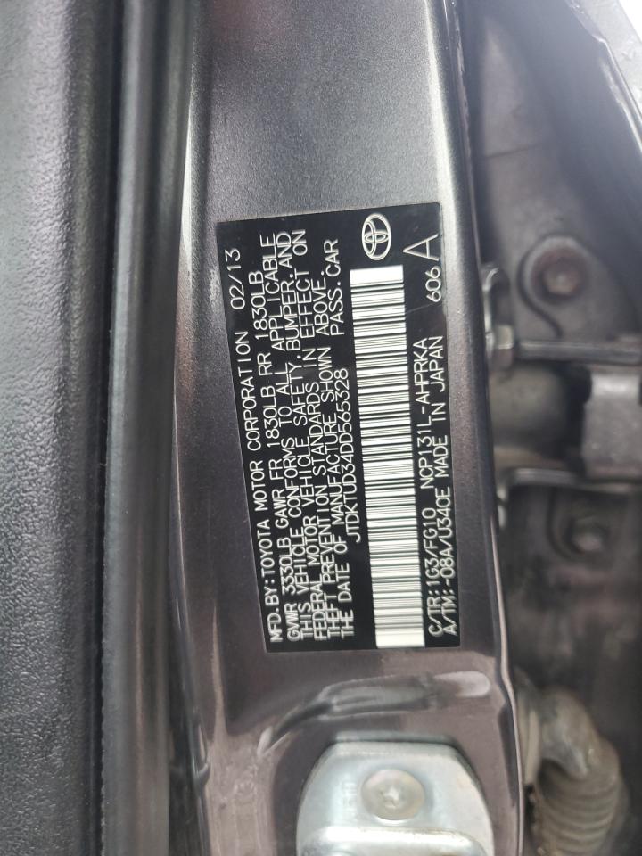 2013 Toyota Yaris VIN: JTDKTUD34DD565328 Lot: 81618625