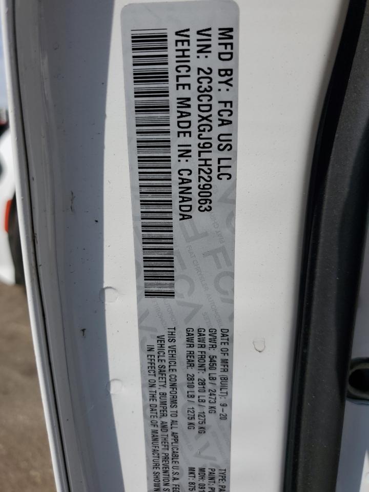 2020 Dodge Charger Scat Pack VIN: 2C3CDXGJ9LH229063 Lot: 69919065
