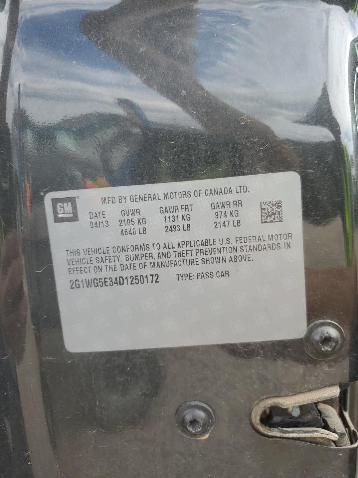 2013 Chevrolet Impala Lt VIN: 2G1WG5E34D1250172 Lot: 84593055