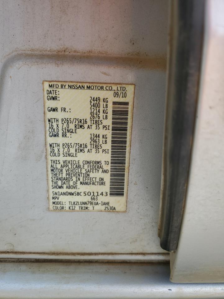 2011 Nissan Xterra Off Road VIN: 5N1AN0NW5BC501143 Lot: 81334735