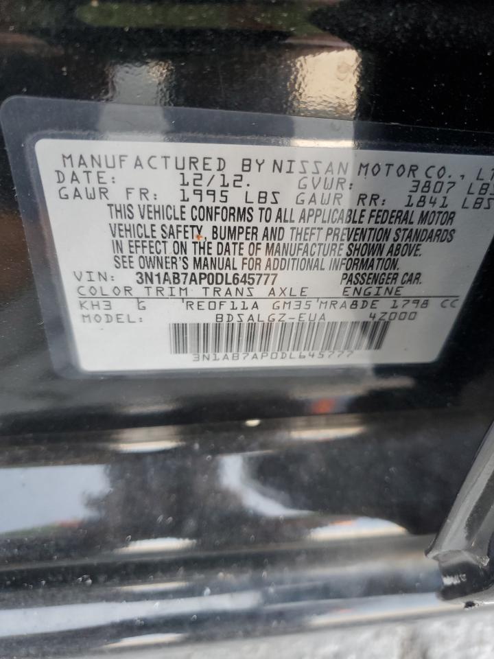2013 Nissan Sentra S VIN: 3N1AB7AP0DL645777 Lot: 80085675