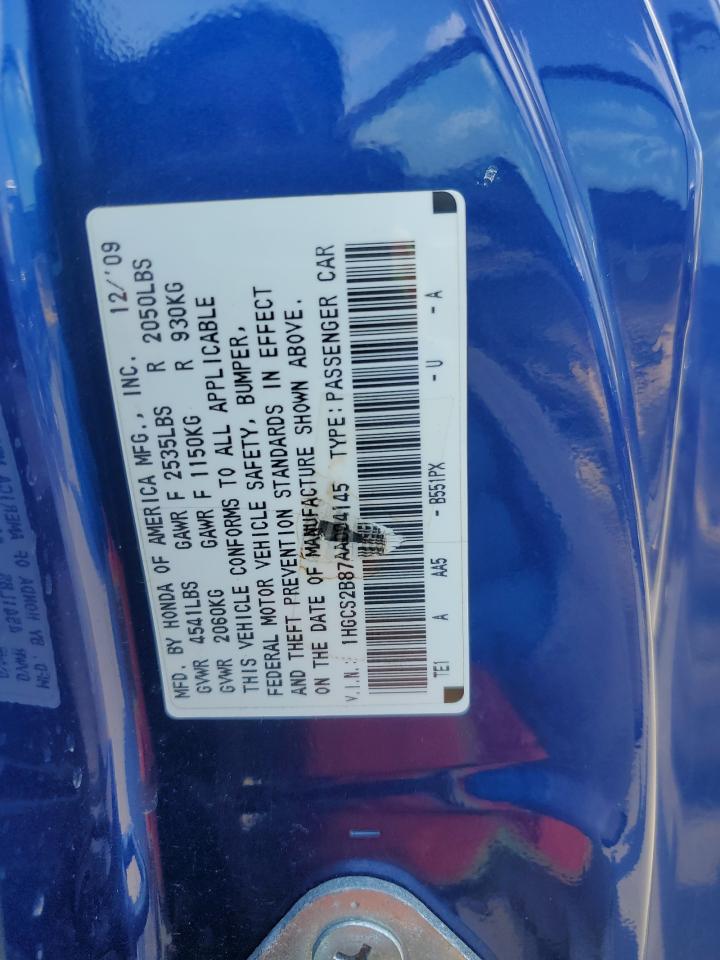 2010 Honda Accord Exl VIN: 1HGCS2B87AA004145 Lot: 71076385