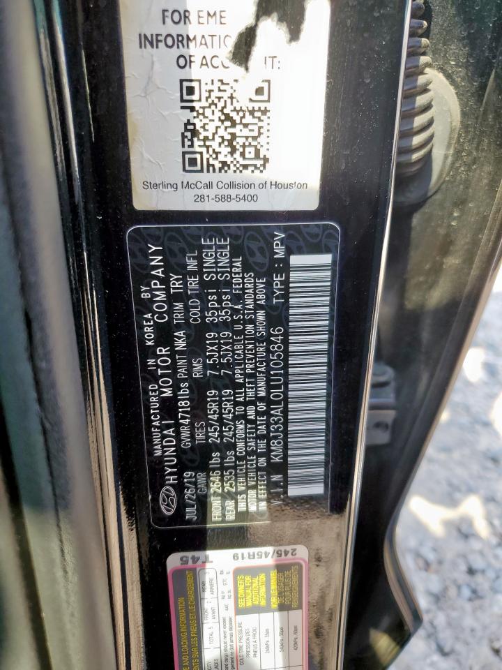 2020 Hyundai Tucson Limited VIN: KM8J33AL0LU105846 Lot: 81153455