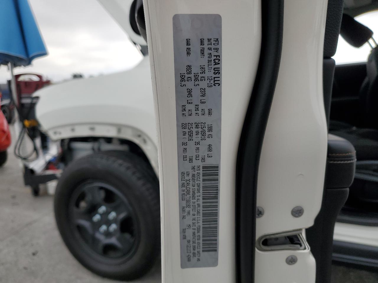 2020 Jeep Compass Sport VIN: 3C4NJCABXLT166182 Lot: 80124995