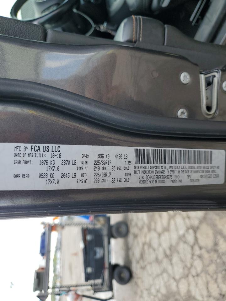 2019 Jeep Compass Latitude VIN: 3C4NJCBB9KT649675 Lot: 82146975