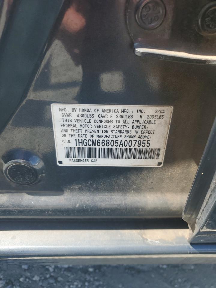 2005 Honda Accord Ex VIN: 1HGCM66805A007955 Lot: 81291005