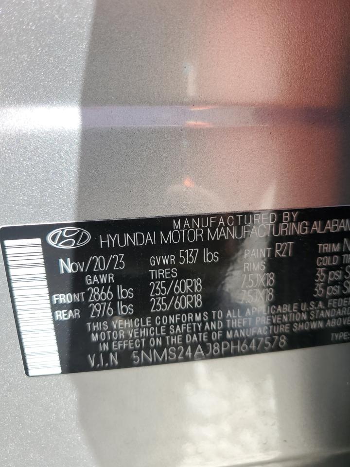 2023 Hyundai Santa Fe Sel VIN: 5NMS24AJ8PH647578 Lot: 84393055
