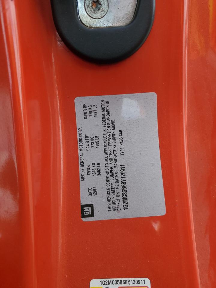 2008 Pontiac Solstice VIN: 1G2MC35B68Y120911 Lot: 71929955