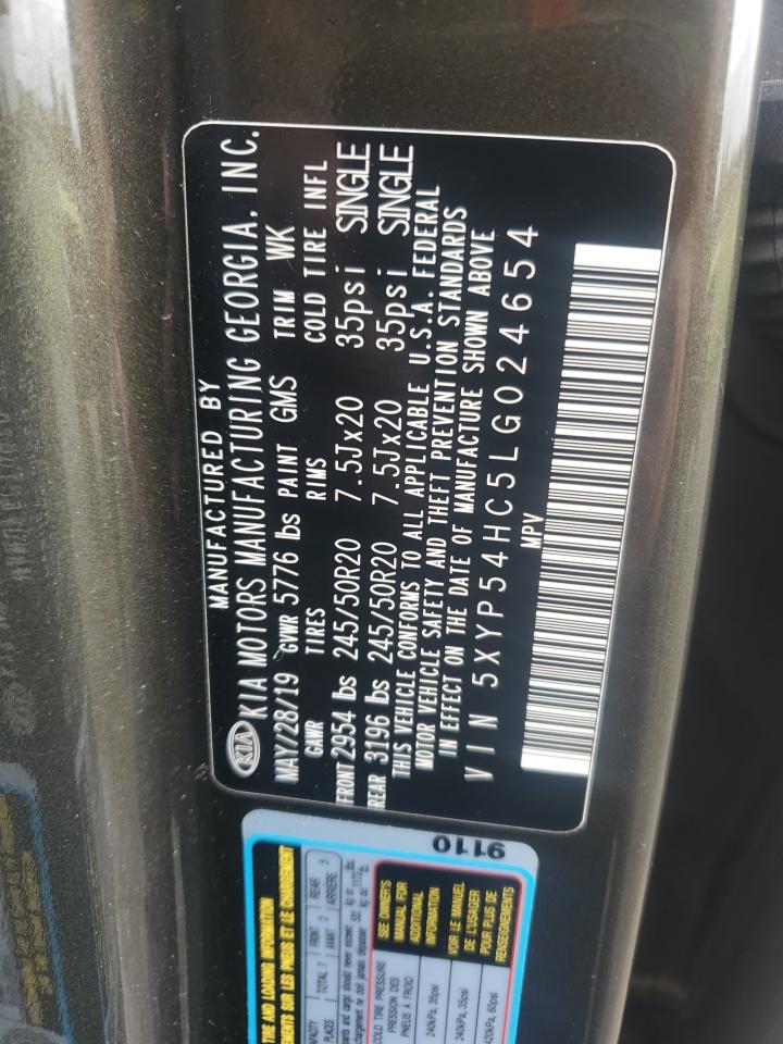 2020 Kia Telluride Sx VIN: 5XYP54HC5LG024654 Lot: 81451685