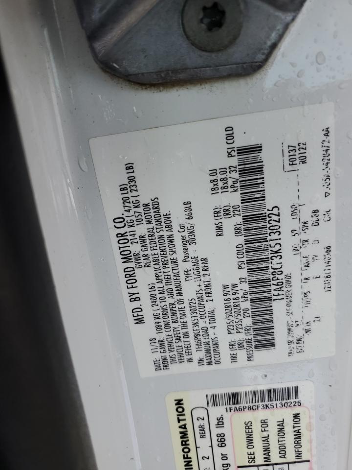 2019 Ford Mustang Gt VIN: 1FA6P8CF3K5130225 Lot: 69153985