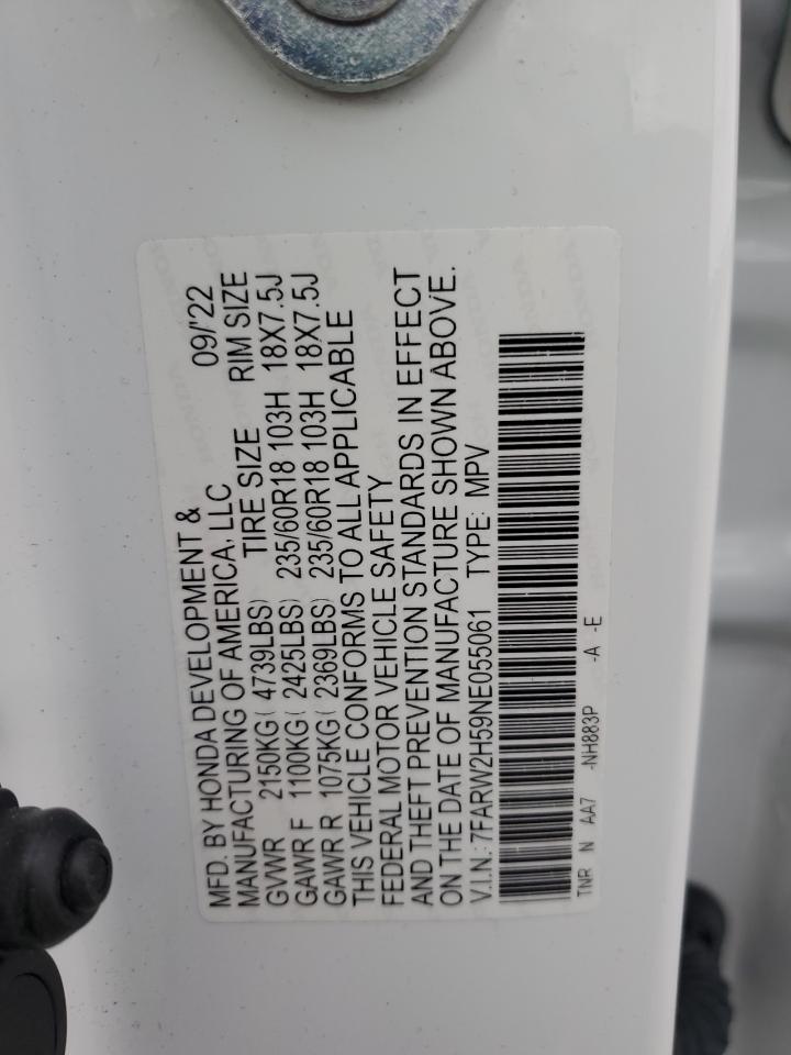 2022 Honda Cr-V Ex VIN: 7FARW2H59NE055061 Lot: 81445745