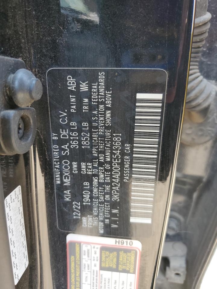 2023 Kia Rio Lx VIN: 3KPA24AD0PE543681 Lot: 80170575