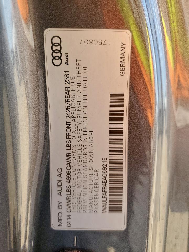 2014 Audi A5 Premium Plus VIN: WAULFAFR4EA069215 Lot: 81706795