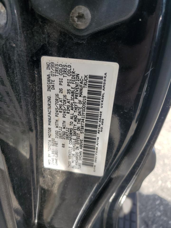 2000 Toyota Tundra Access Cab VIN: 5TBRT3413YS009019 Lot: 71014155