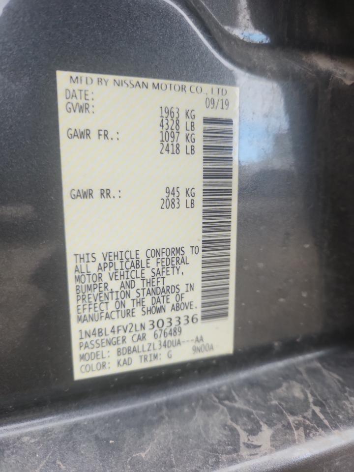 2020 Nissan Altima Platinum VIN: 1N4BL4FV2LN303336 Lot: 80645085