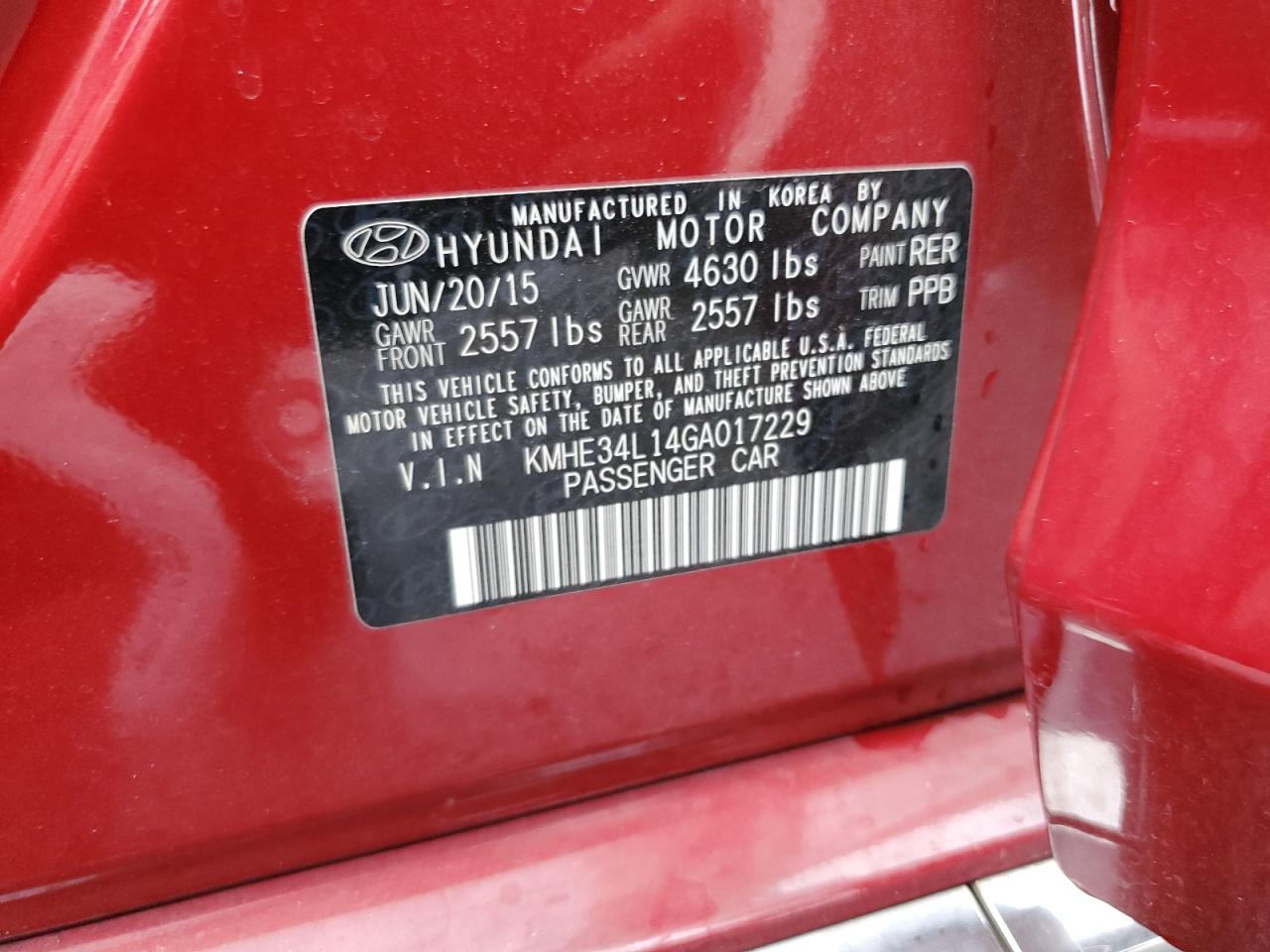 2016 Hyundai Sonata Hybrid VIN: KMHE34L14GA017229 Lot: 81743715