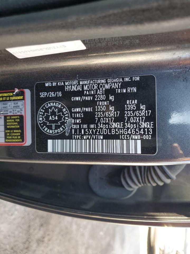 2017 Hyundai Santa Fe Sport VIN: 5XYZUDLB5HG465413 Lot: 83860965