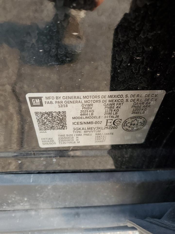 2019 GMC Terrain Sle VIN: 3GKALMEV3KL252200 Lot: 70704095