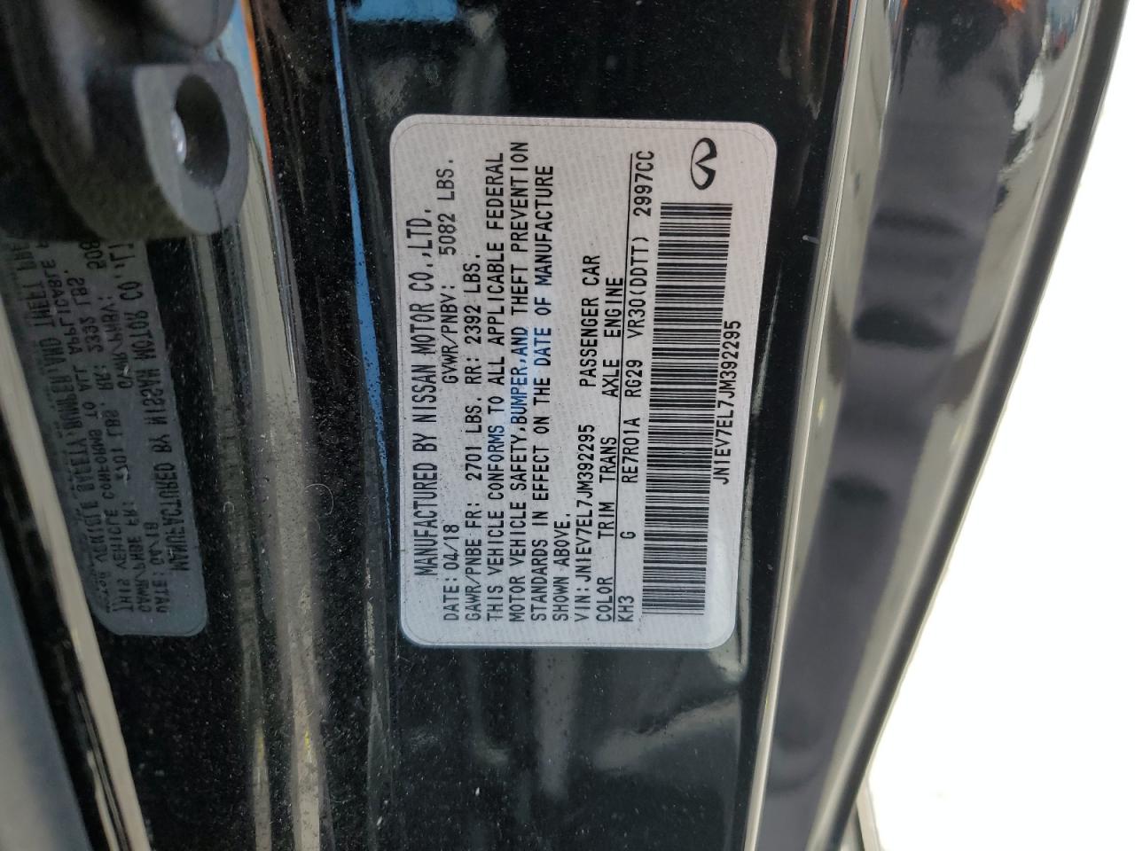 2018 Infiniti Q60 Luxe 300 VIN: JN1EV7EL7JM392295 Lot: 84581435