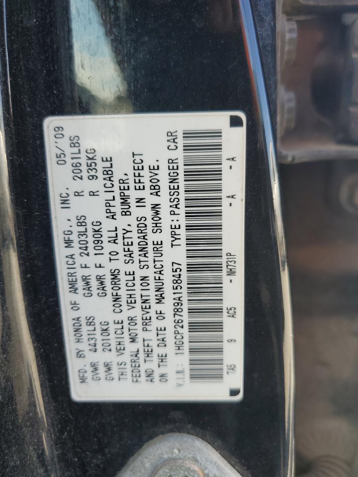 2009 Honda Accord Ex VIN: 1HGCP26789A158457 Lot: 71716385