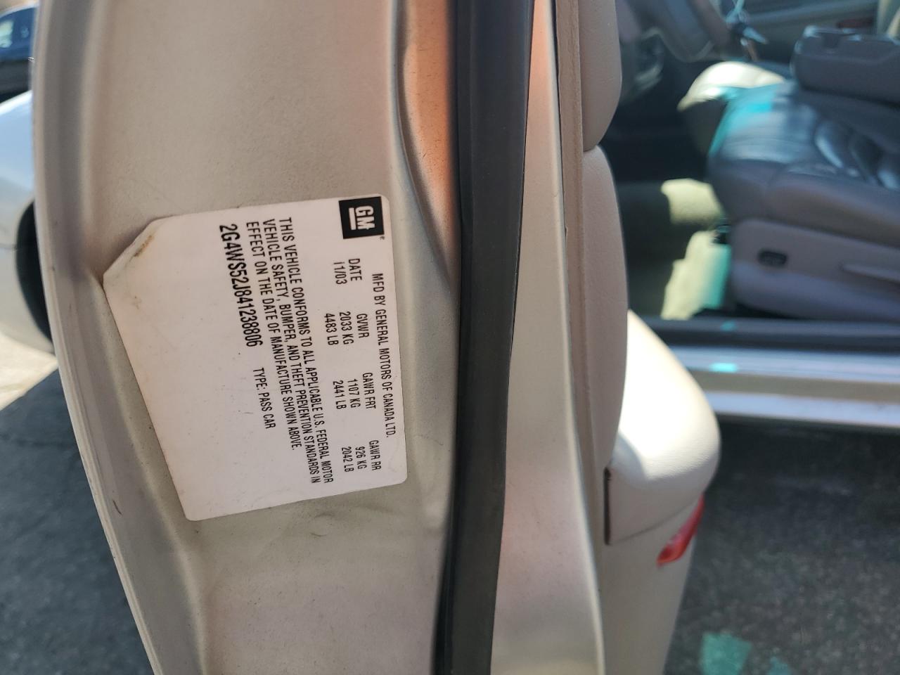 2004 Buick Century Custom VIN: 2G4WS52J84123880 Lot: 82103765