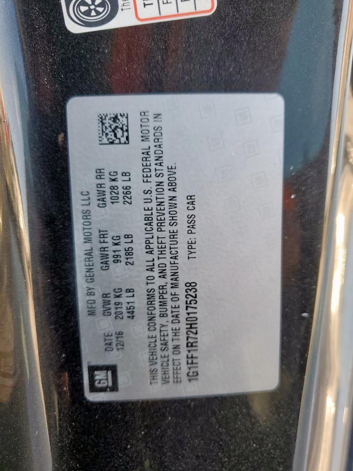 2017 Chevrolet Camaro Ss VIN: 1G1FF1R72H0175238 Lot: 81048645