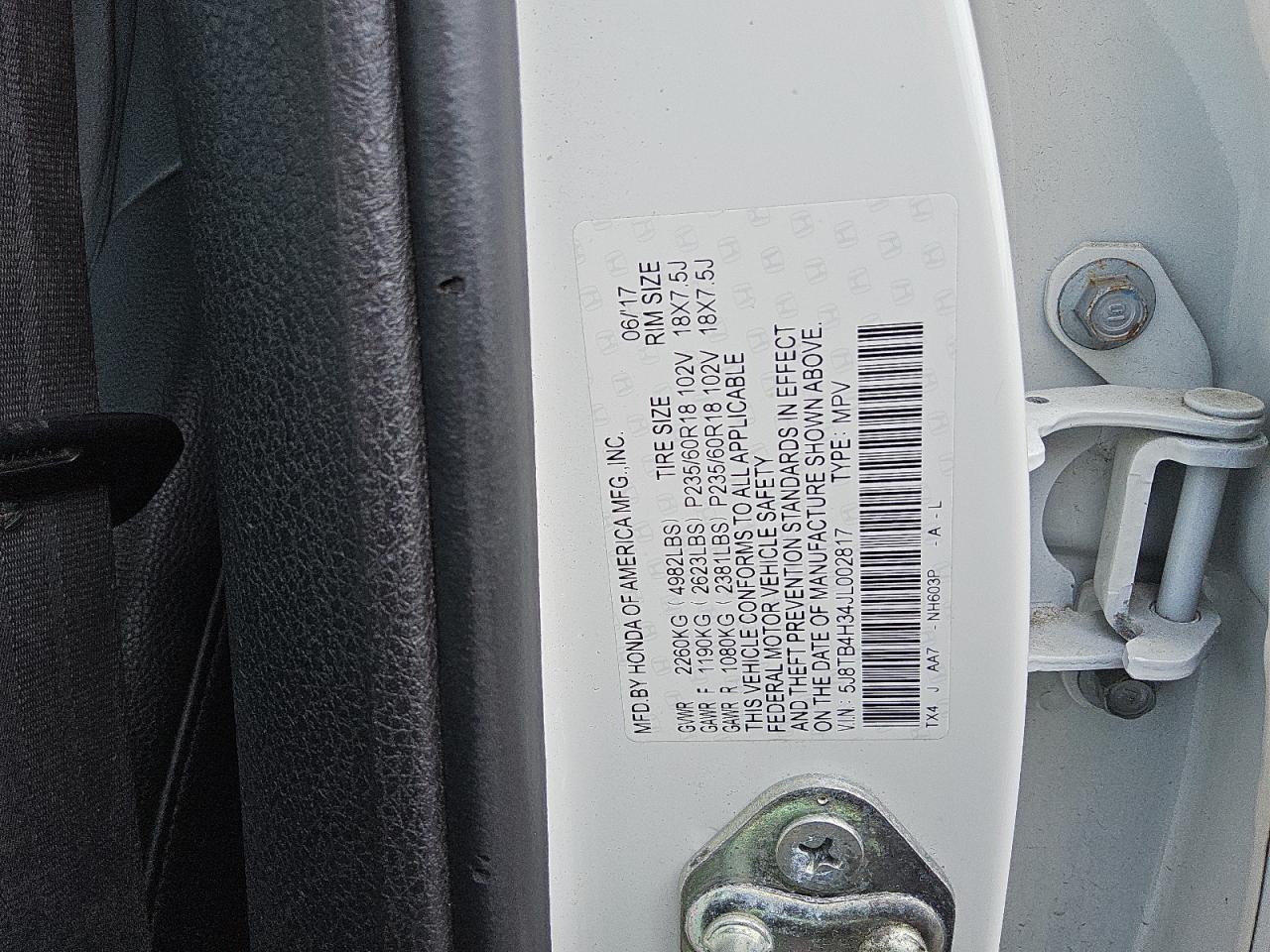 2018 Acura Rdx VIN: 5J8TB4H34JL002817 Lot: 81400525