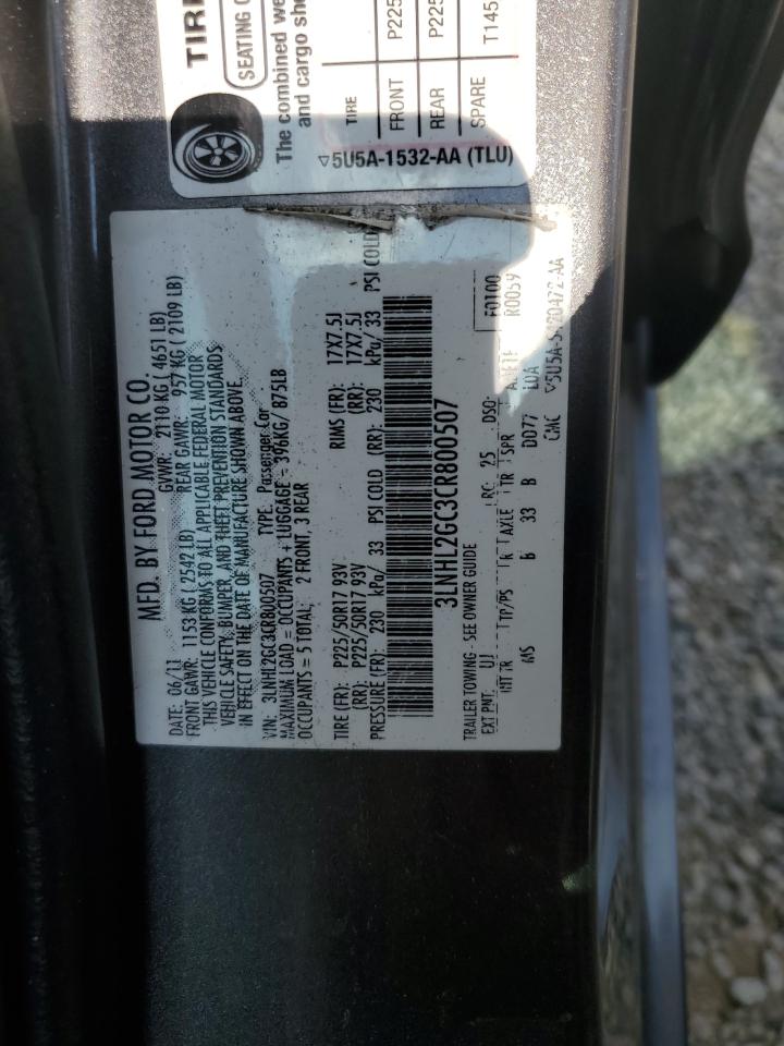 2012 Lincoln Mkz VIN: 3LNHL2GC3CR800507 Lot: 80391345