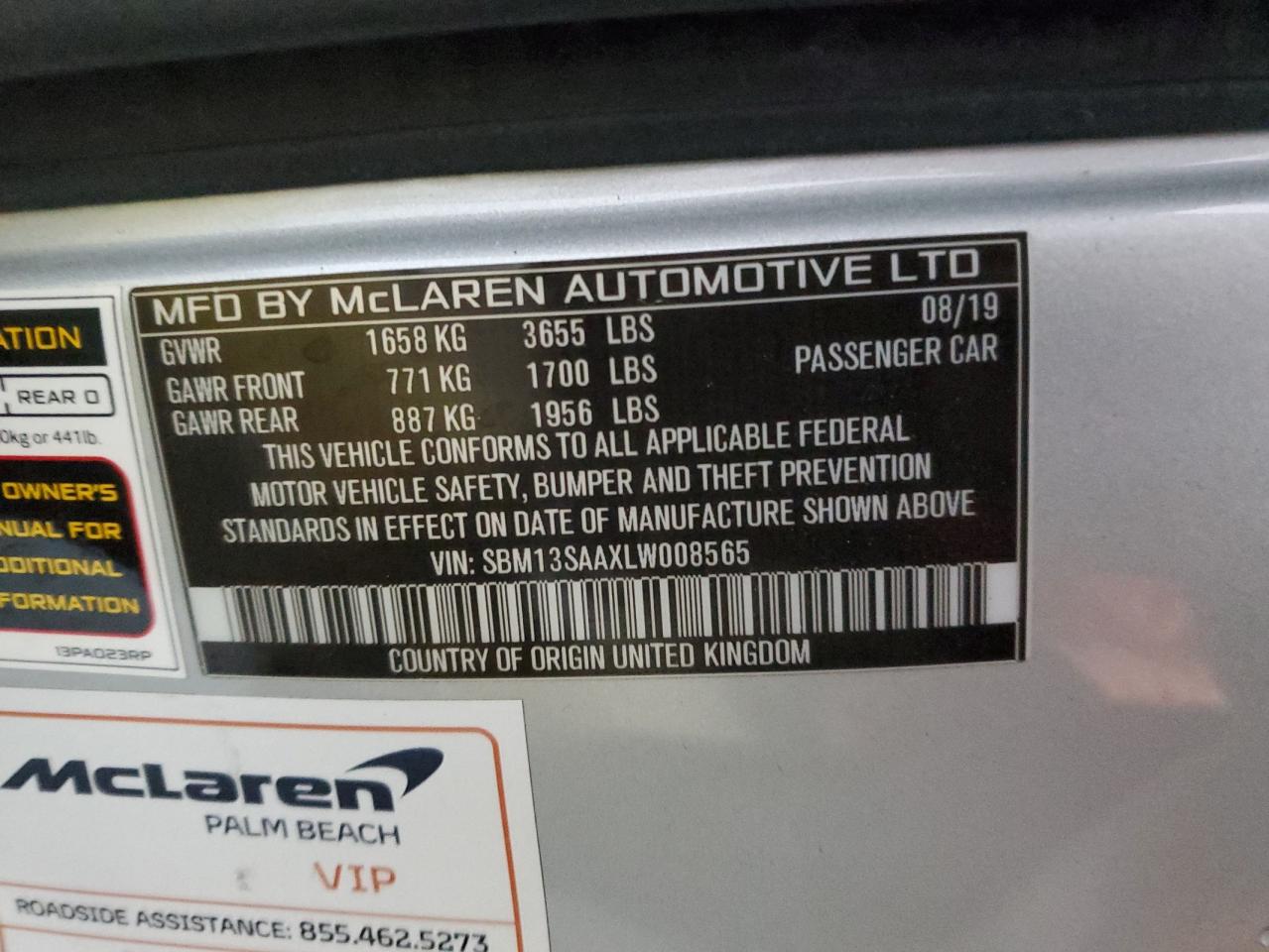 2020 Mclaren Automotive 600Lt VIN: SBM13SAAXLW008565 Lot: 71689115