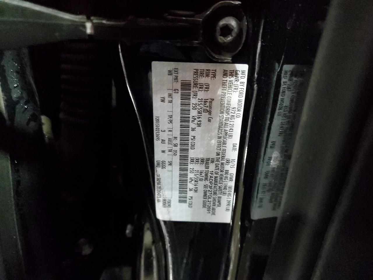 2016 Ford Focus Se VIN: 1FADP3F27GL212691 Lot: 82076535