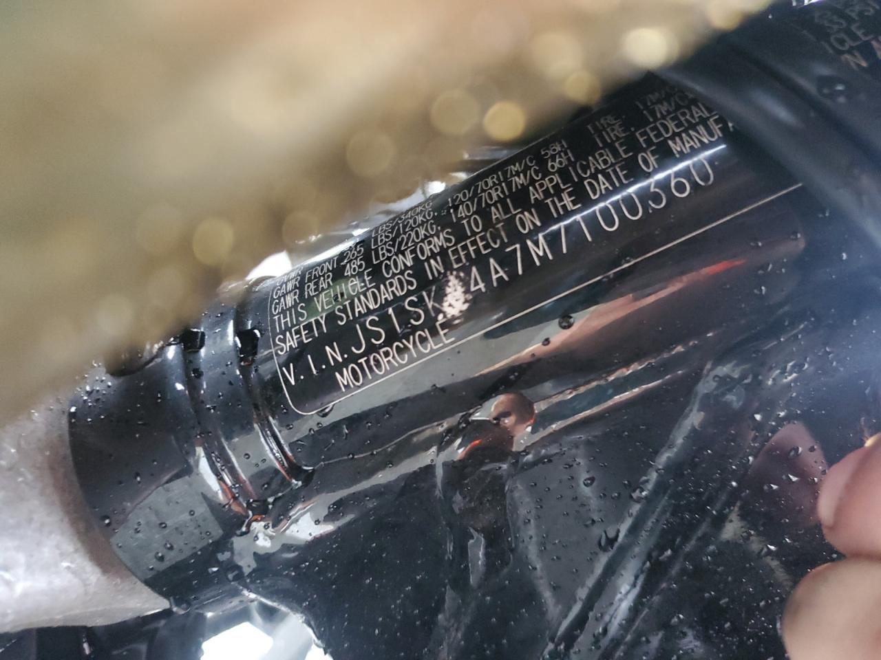 2021 Suzuki Dr-Z400 Sm VIN: JS1SK44A7M7100360 Lot: 83854615