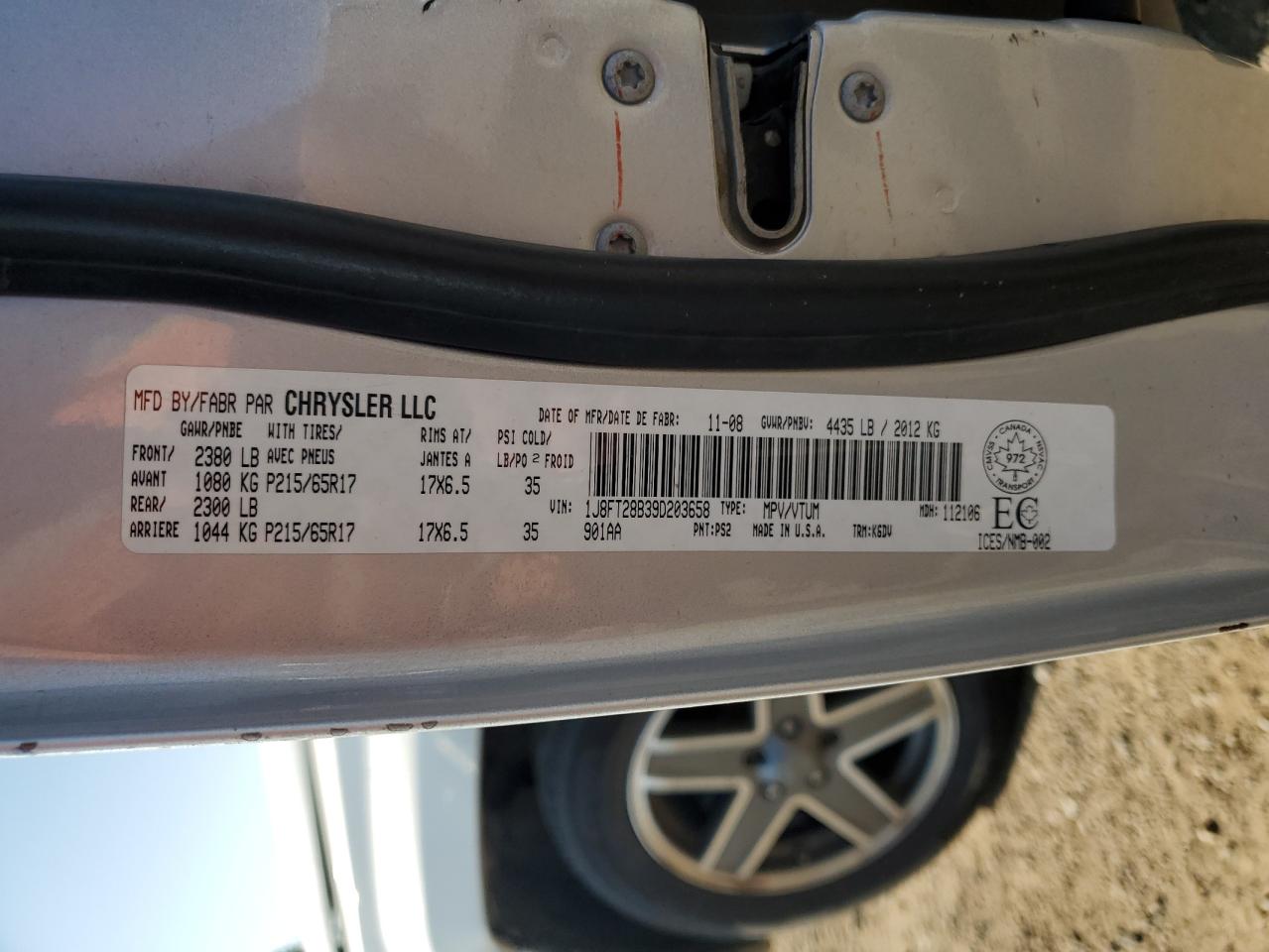 2009 Jeep Patriot Sport VIN: 1J8FT28B39D203658 Lot: 81338755