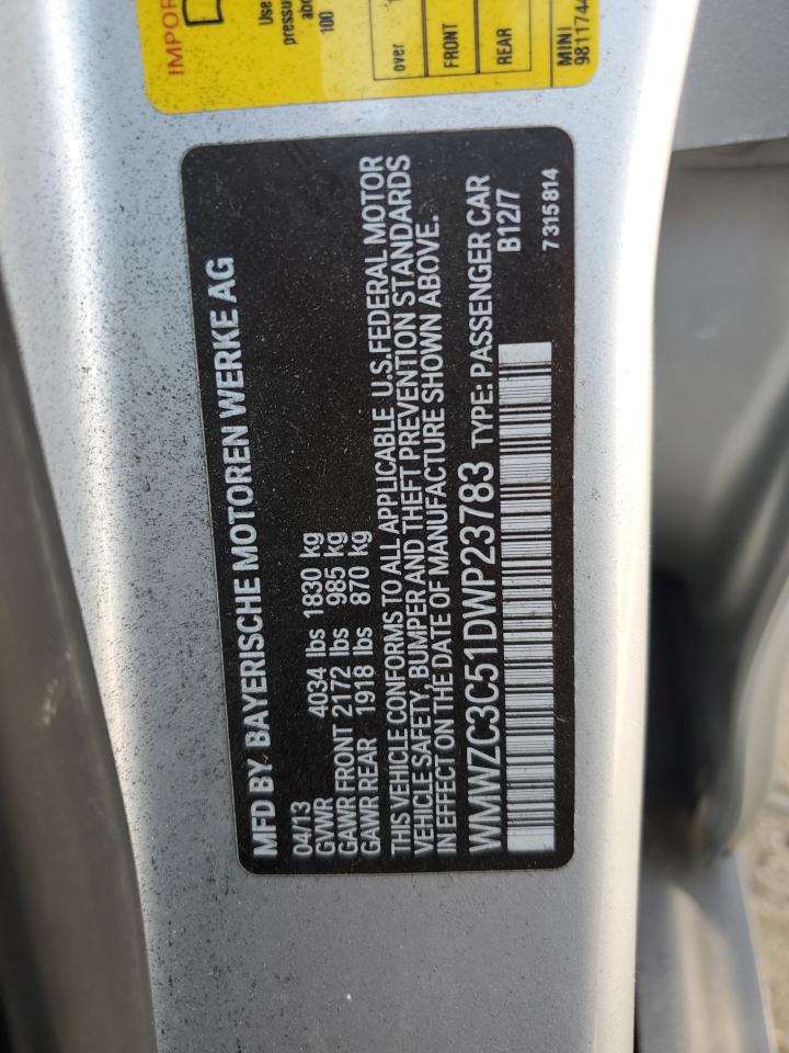 2013 Mini Cooper S Countryman VIN: WMWZC3C51DWP23783 Lot: 84294235