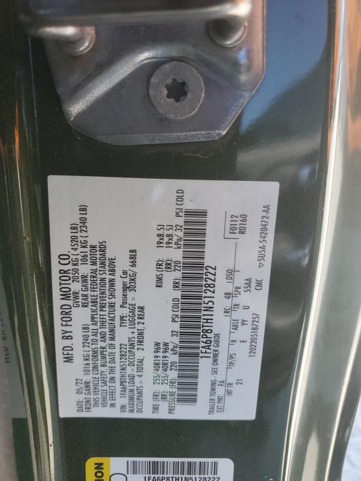 2022 Ford Mustang VIN: 1FA6P8TH1N5128222 Lot: 81282355