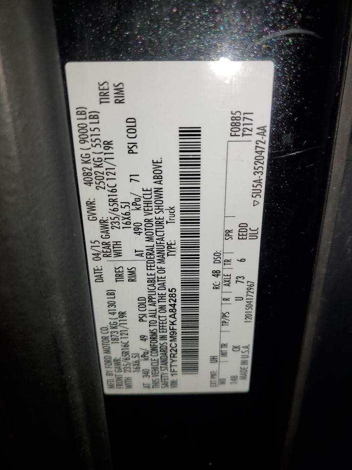 2015 Ford Transit T-250 VIN: 1FTYR2CM9FKA84285 Lot: 80177115