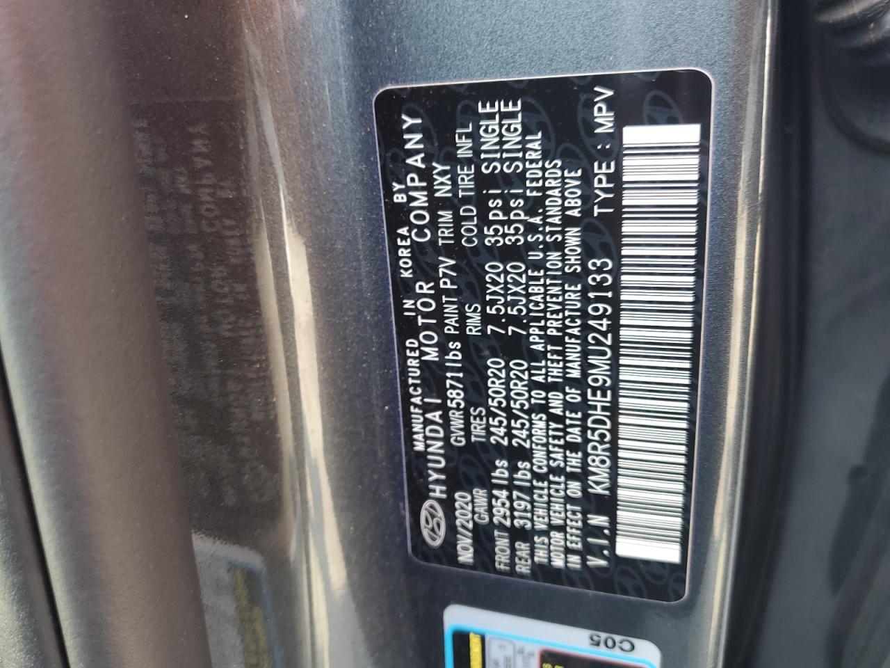 2021 Hyundai Palisade Limited VIN: KM8R5DHE9MU249133 Lot: 80299705