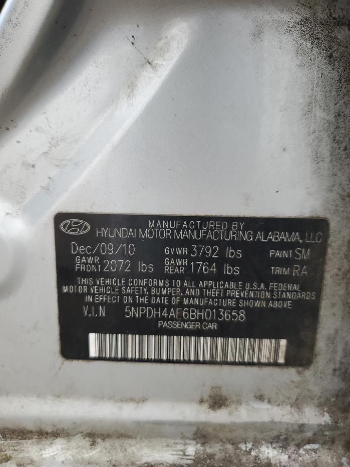 2011 Hyundai Elantra Gls VIN: 5NPDH4AE6BH013658 Lot: 81595235