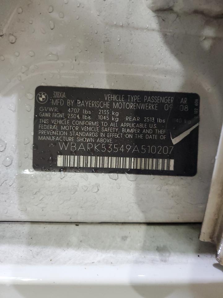 2009 BMW 328 Xi Sulev VIN: WBAPK53549A510207 Lot: 71962185