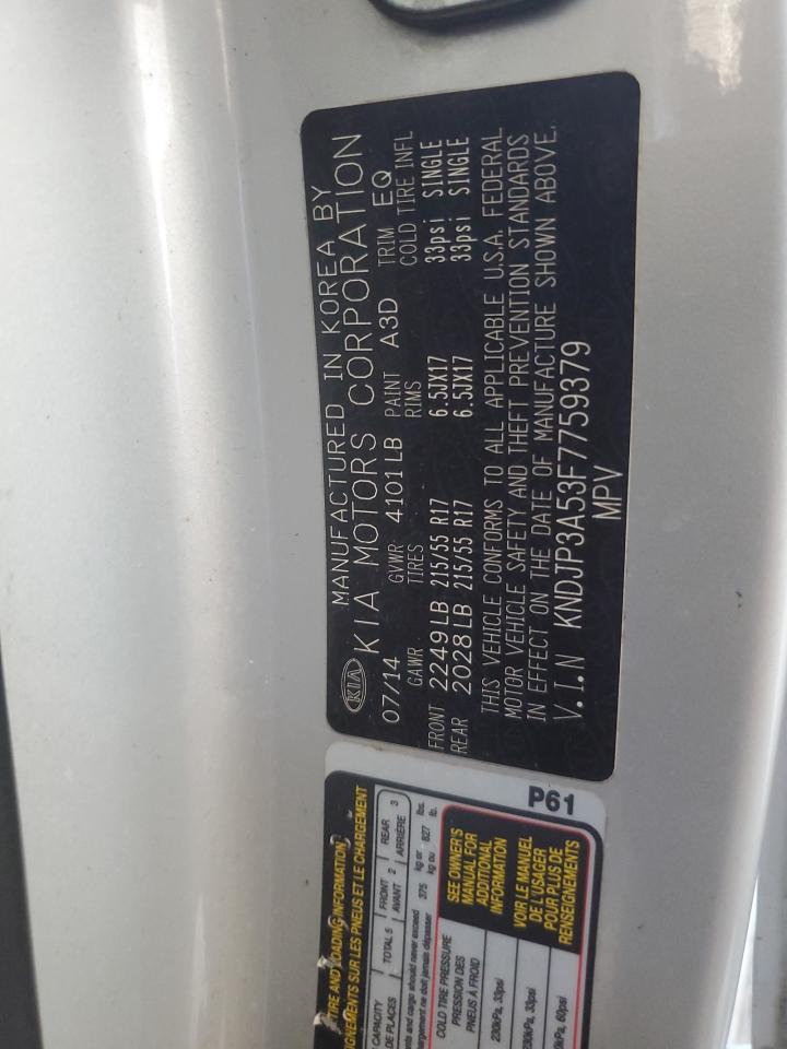 2015 Kia Soul + VIN: KNDJP3A53F7759379 Lot: 84401165