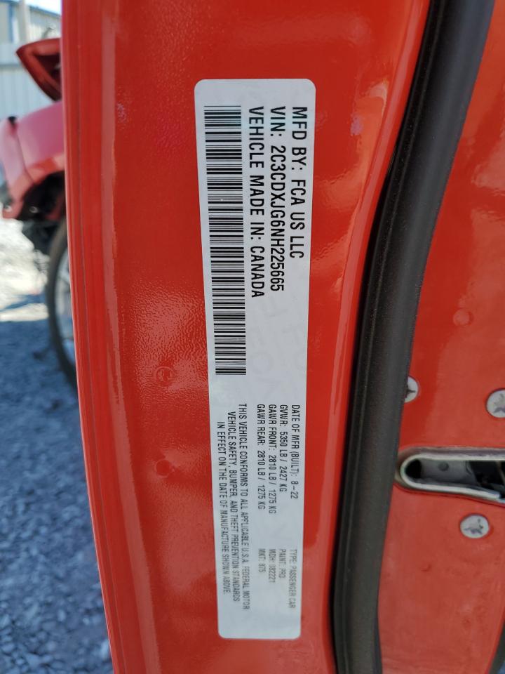 2022 Dodge Charger Sxt VIN: 2C3CDXJG6NH225665 Lot: 80934705