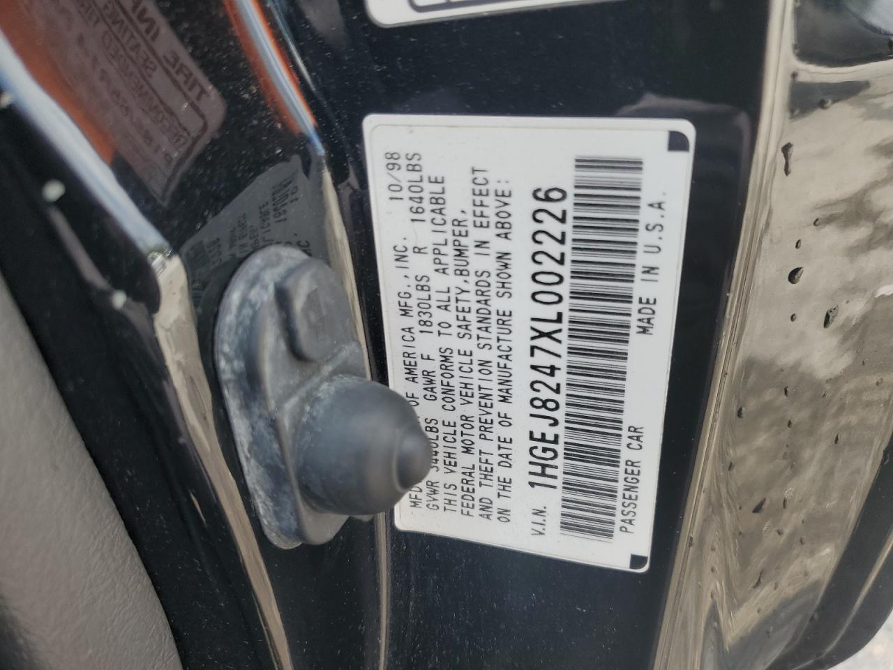 1999 Honda Civic Ex VIN: 1HGEJ8247XL002226 Lot: 80915415