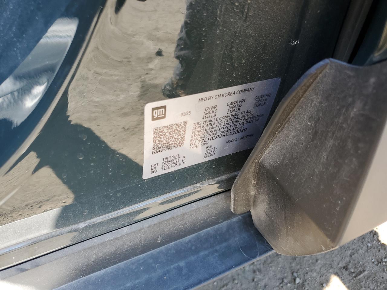 2025 Chevrolet Trax 1Lt VIN: KL77LHEP8SC210080 Lot: 84422945