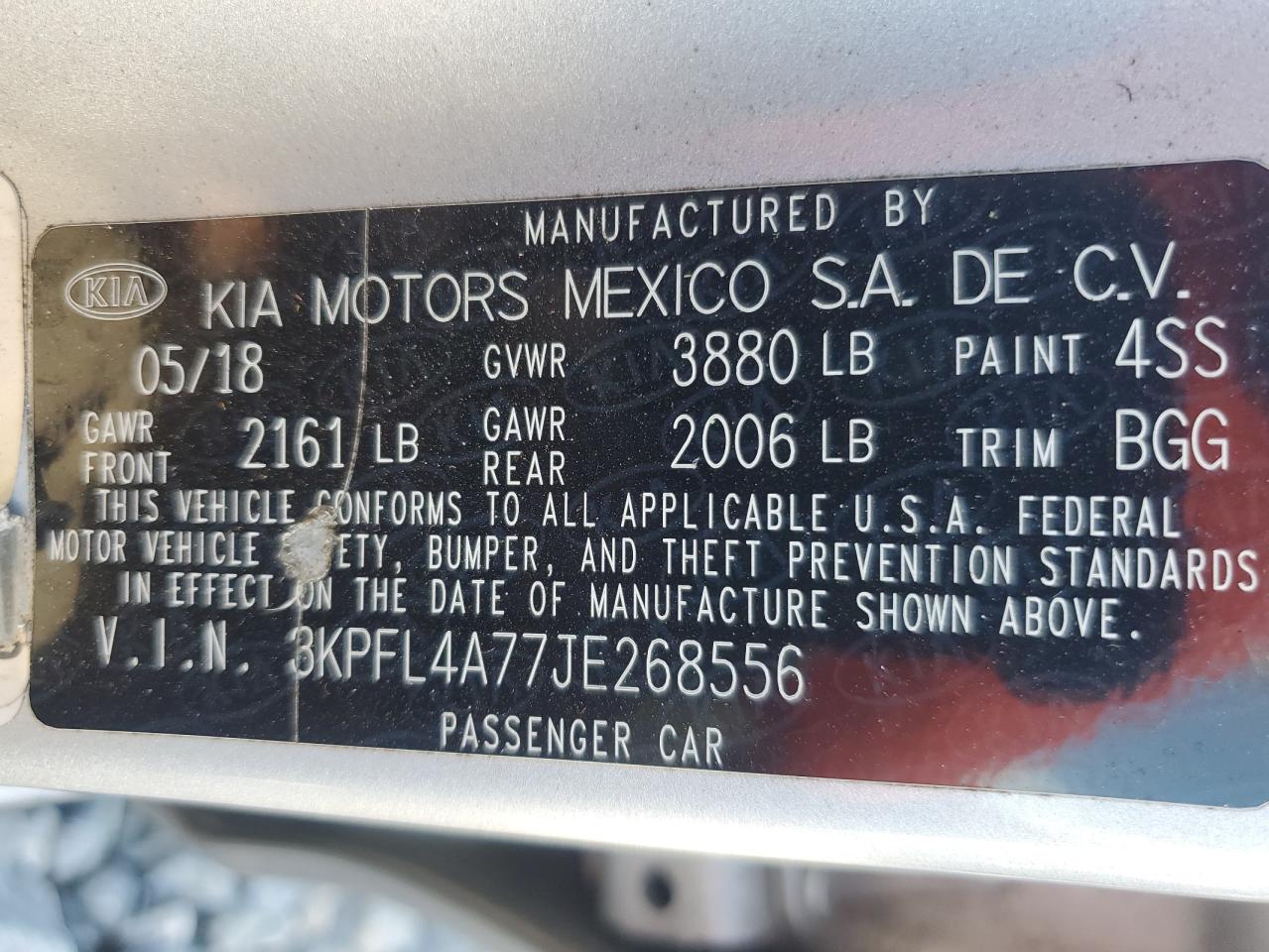 2018 Kia Forte Lx VIN: 3KPFL4A77JE268556 Lot: 84167195