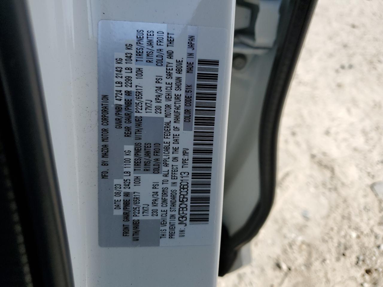 2024 Mazda Cx-5 Preferred VIN: JM3KFBCM5R0360113 Lot: 80734195